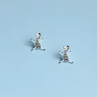 Женские серьги-подвески с рисунком зебры