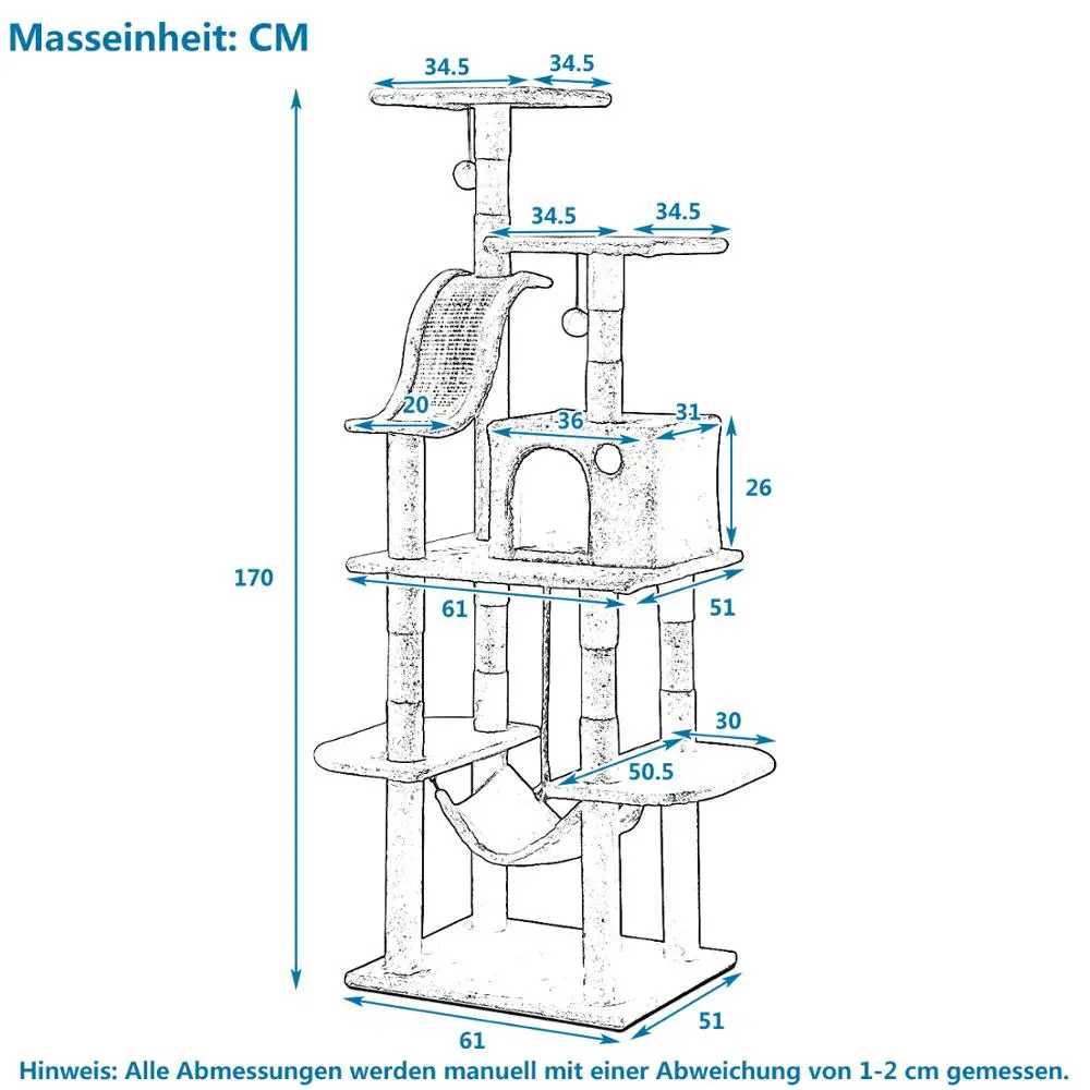 170 см кошка дерево башня котенок Домашние животные играть скалолазание