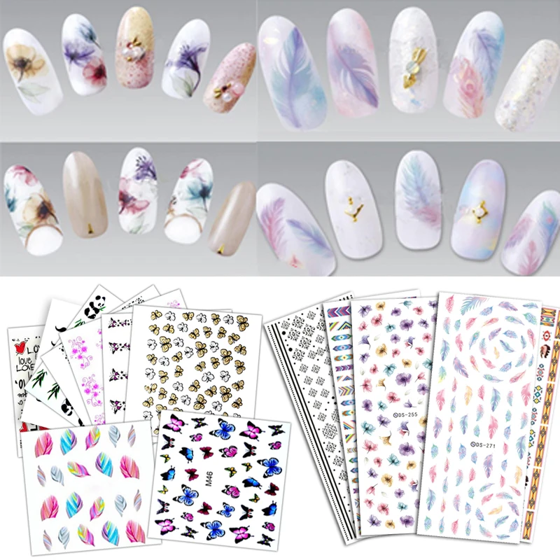 

Nail Stickers Manicure Decals Nail Art Transfer Sticker for Nails Tips Decoration Water Slide Nail Art Decals for Nail Design
