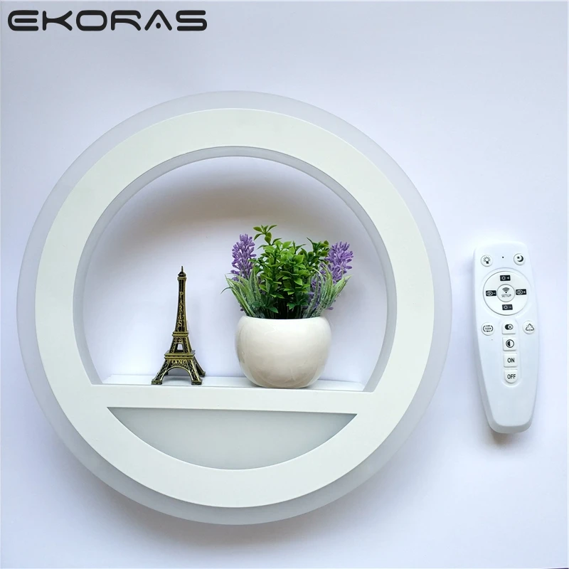 LED Wall Lamp Dimmable 2.4G Remote Control Modern Bedroom Living Room Decoration Lighting Light With Flower And Tower 29W | Лампы и