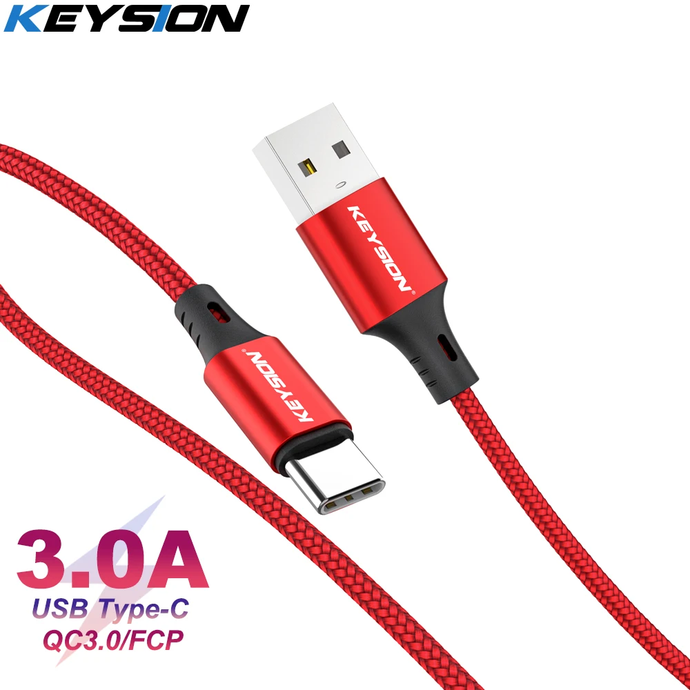 Кабель USB Type C KEYSION для Samsung S20 S10 3A быстрая зарядка зарядный Дата кабель Redmi note 8 pro