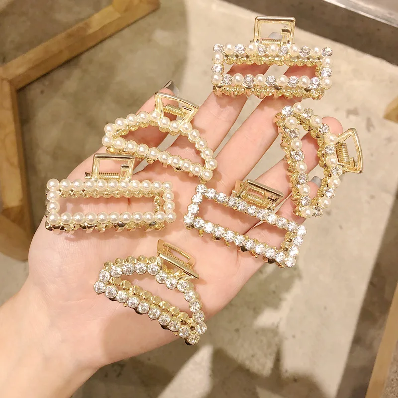 Ruoshui женщина шпильки изысканный Стразы Коготь волос элегантное платье с