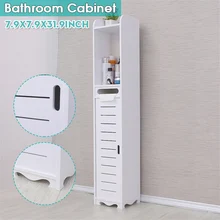 White Floor-Standing Bathroom Storage Shelf Toilet Bath Cabinet Storage Organizer Wood-plastic Cupboard Shelf Home Furniture