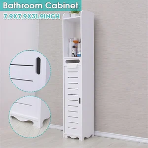 white floor standing bathroom storage shelf toilet bath cabinet storage organizer wood plastic cupboard shelf home furniture free global shipping