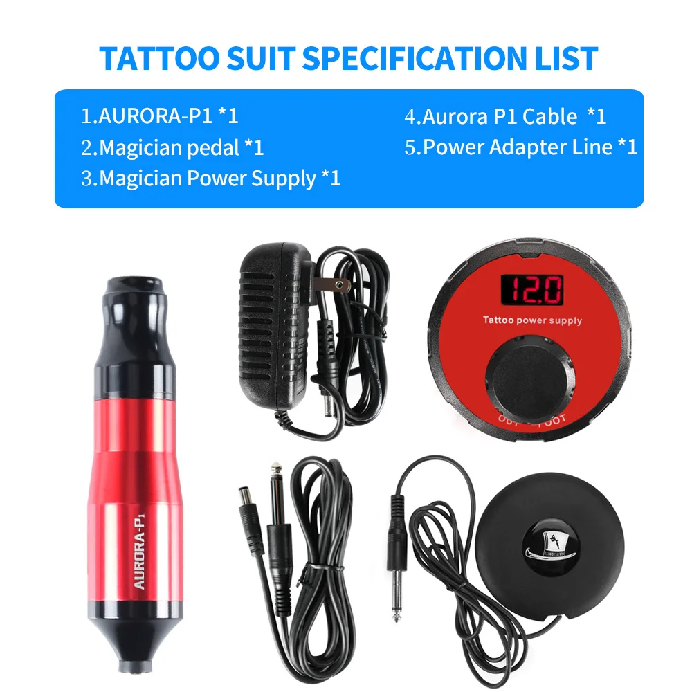 

Tattoo Kit Electric Rotary Machine Pen Mini Tattoo Power Permanent Makeup Body Art Supplies Professional and Complete Set