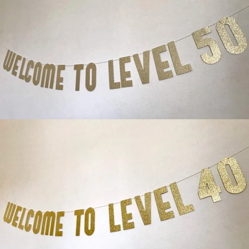 Золотой блеск Добро пожаловать на уровень 30 баннер для 30th 40th 50th День рождения