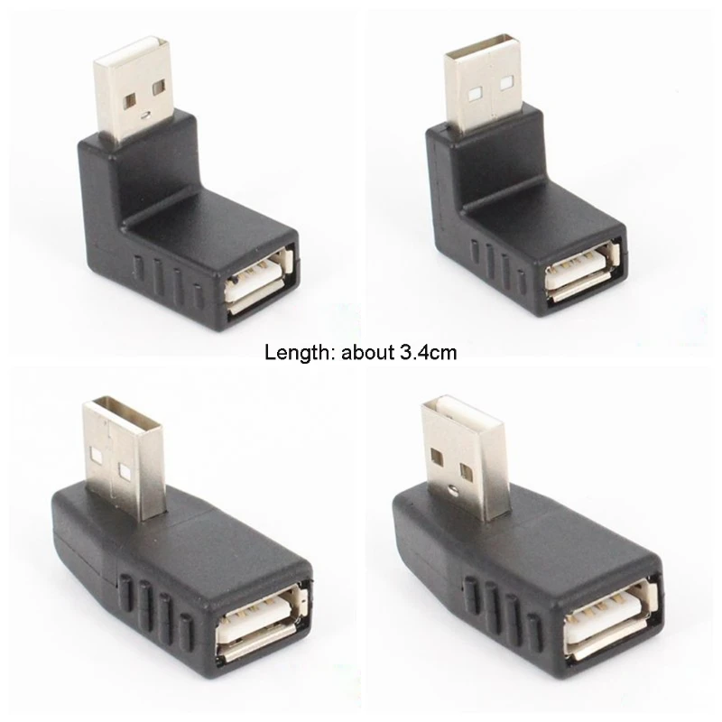 

USB 2.0 Φ 90 градусов влево и вправо вверх и вниз угол изгиба штекер-гнездо компьютерный удлинитель
