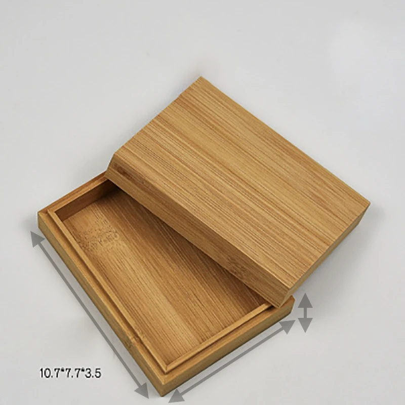 Bamboo Изысканный бамбуковый офисный ящик для хранения с крышкой, ручка для ключей, макияж, косметическая губная помада, ящик рабочий стол, предметы, Органайзер - Цвет: Bamboo