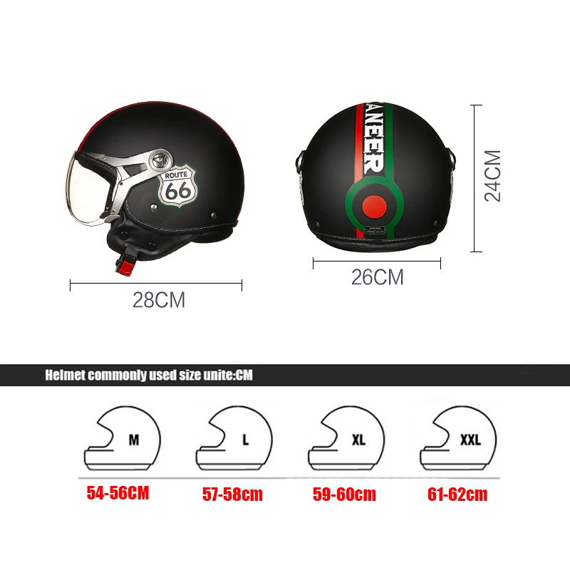 Мотоциклетный шлем BEON Chopper 3/4 винтажный с открытым лицом мотоциклетный для мужчин