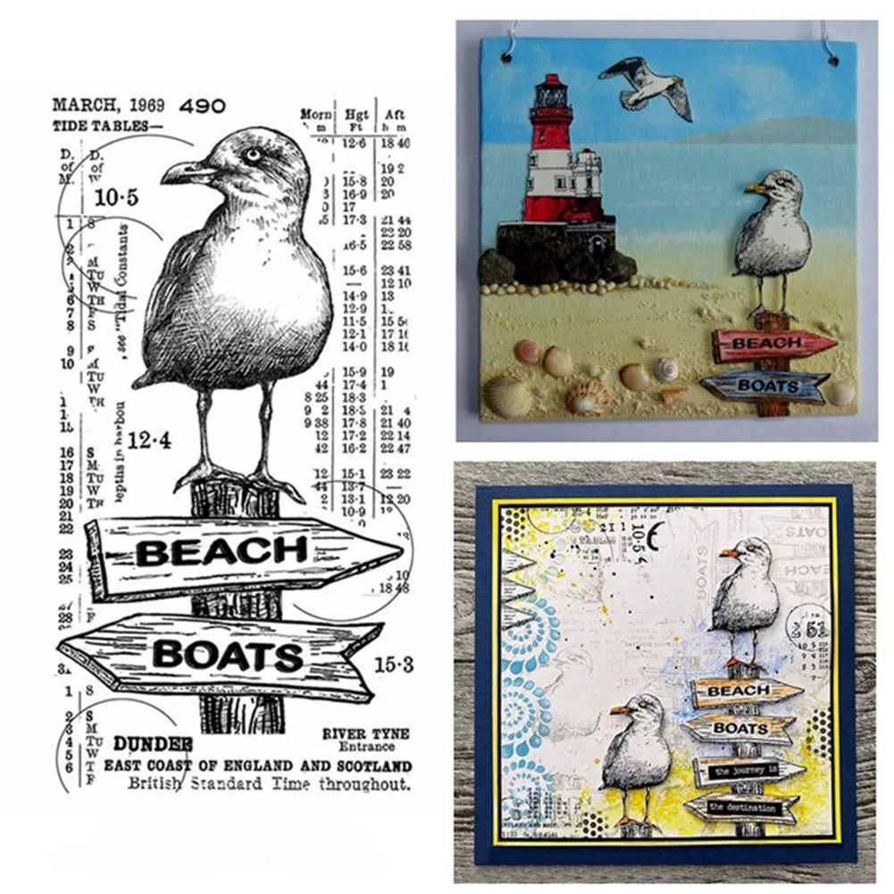 Прозрачные штампы в виде чайки и пингвина для рукоделия - Цена: 156.84