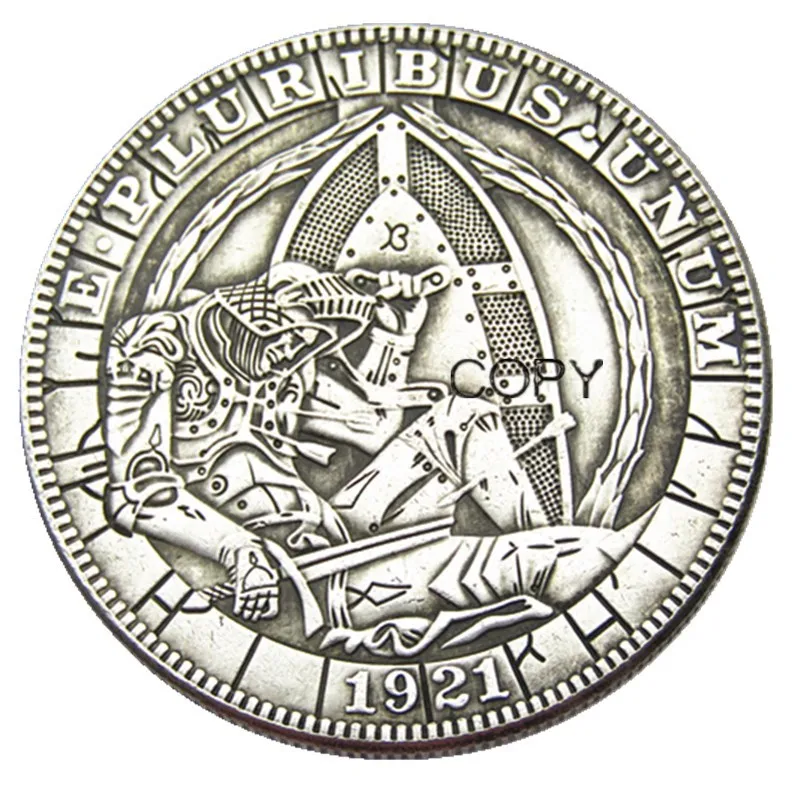 HB(104) Хобо сша Морган доллар 1921 Череп Зомби Скелет посеребренные копии