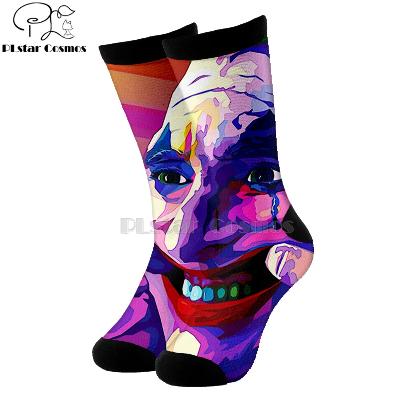 Plstar Cosmos comic dc haha злой Джокер злодей хлопковые носки с 3d принтом из мультфильма высокие носки мужские и женские качественные Joaquin Phoenix-5 - Цвет: 28