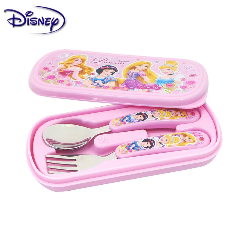 Дисней Классическая принцесса дети вилка ложка набор 2 шт. Творческий мультфильм