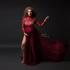 Необычные кружевные платья для беременных для фотосессии Сексуальное Сплит-платье для беременных Макси платье длинная фотография беременной женщины Prop 2020