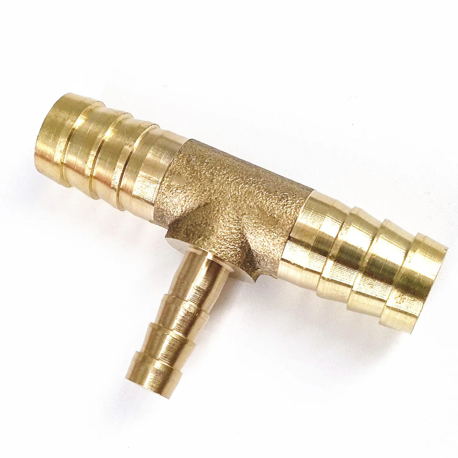 4 6 8 10 12 14 16 19mm Hose Barb OD Brass Reducer Pipe Fitting Tee 3 Way Splitter Connector