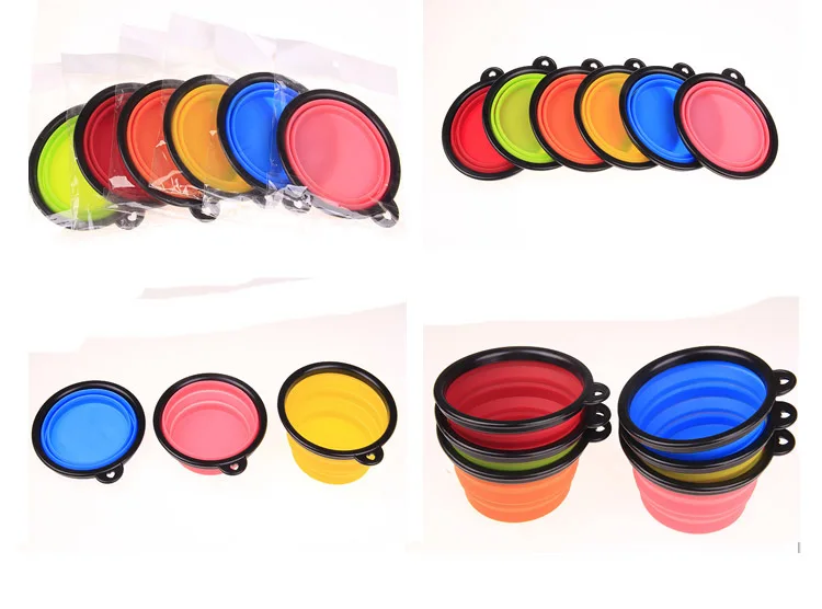 

AluxPets Dog Bowl Foldable Eco Silicone Pet Cat Dog Food Water Feeder Travel Portable Feeding Bowls Puppy Doggy Food Container