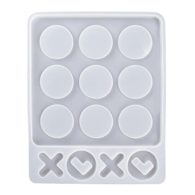 

Crystal Epoxy Resin Mold Game Disk Checkerboard Silicone Mould DIY Crafts Decorative Making Tool
