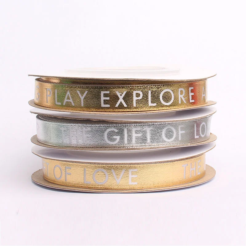 Рождественская лента торт упаковка любовь подарок Английский алфавит бронзовая