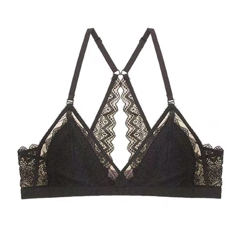 

Women Backless Sexy Bra Stylish Lace Seamless Bralette Triangle Cup Invisible Boneless Bras For Dress Soft Thin Underwear Summer