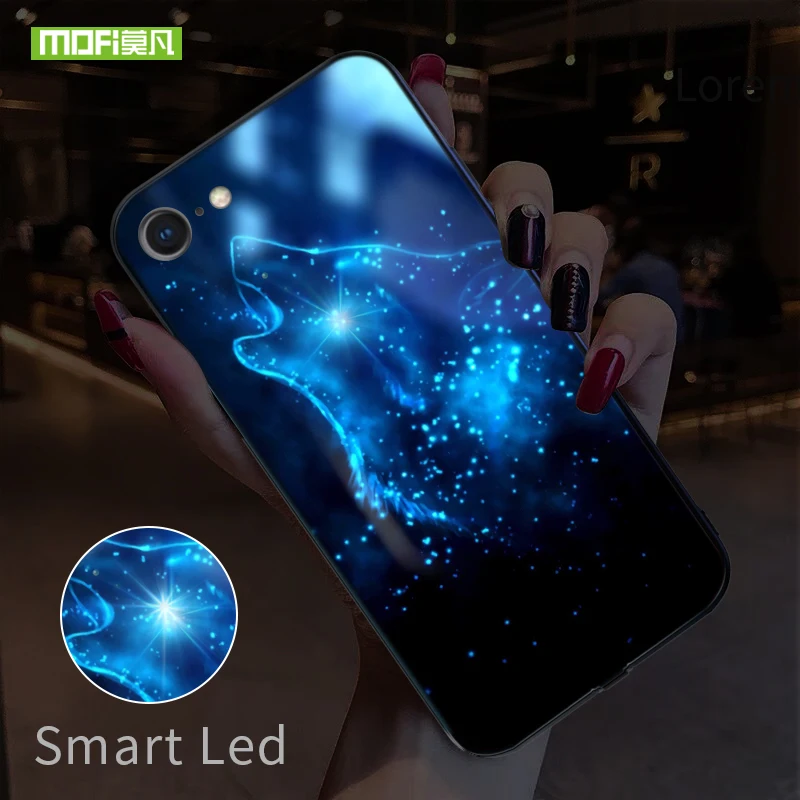 Умный чехол со светодиодной подсветкой для телефона iPhone 7 8 Plus чехлы задняя крышка