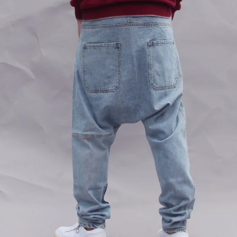 

Men Low Drop Crotch baggy Loose Jeans Cowboy Cross-pants Streetwear dance Harem trousers Harajuku Hip Hop Denim Jogger pants