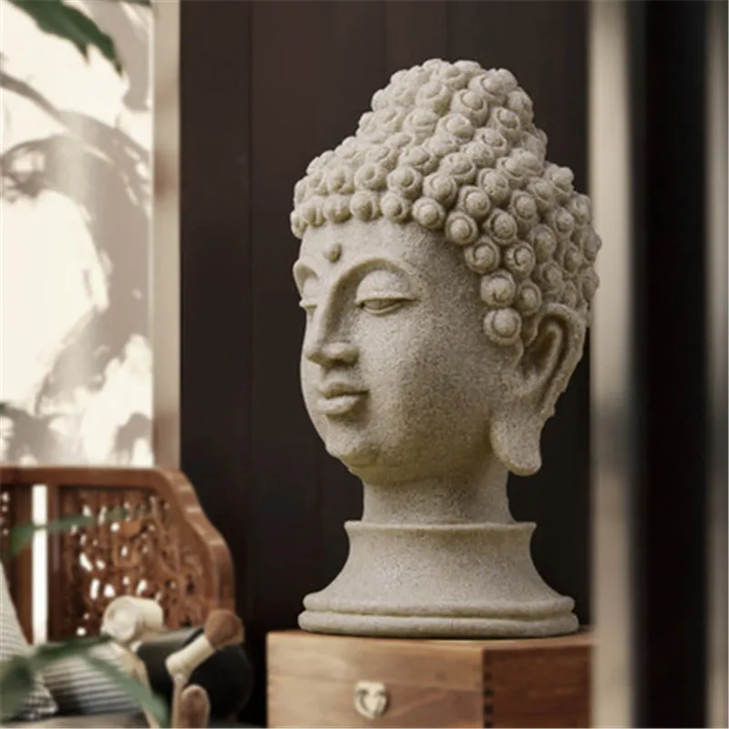 

Buddha Statue Figurines Chinese Buddha Statue For Garden Resin Large Buddha Head Sandstone Statue Decor Buddha Decoration M4472