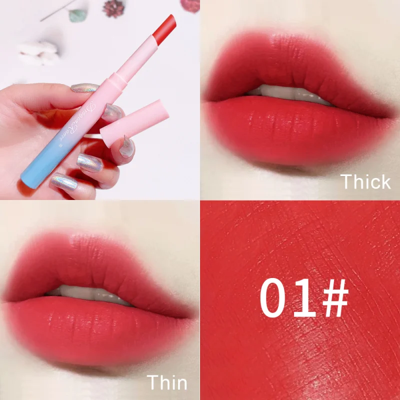 

DRAGON RANEE Matte Lipstick Moisturizing Bean Paste Color Gradient Lip Stick Long Lasting Lip Gloss Sexy Red Lip Makeup TSLM2