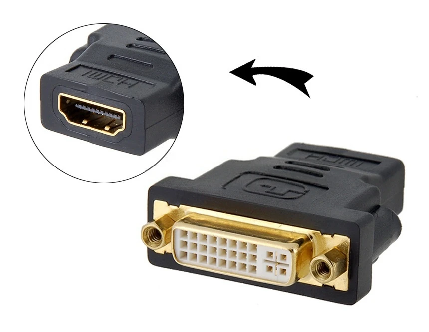 Адаптер HDMI совместимый с F на DVI адаптер родительский позолоченный черный золотой
