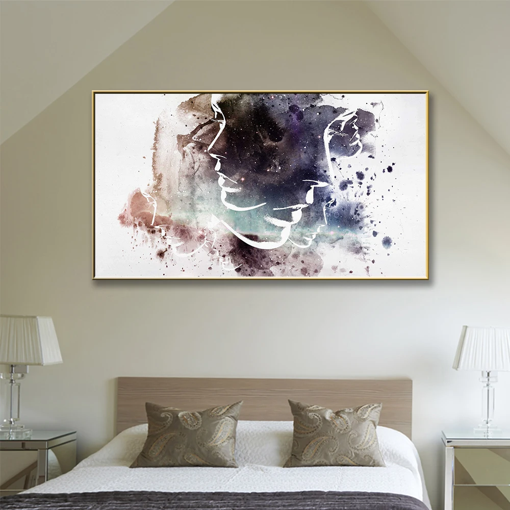 Забавная краска для лица с чернилами настенная живопись на холсте настенные