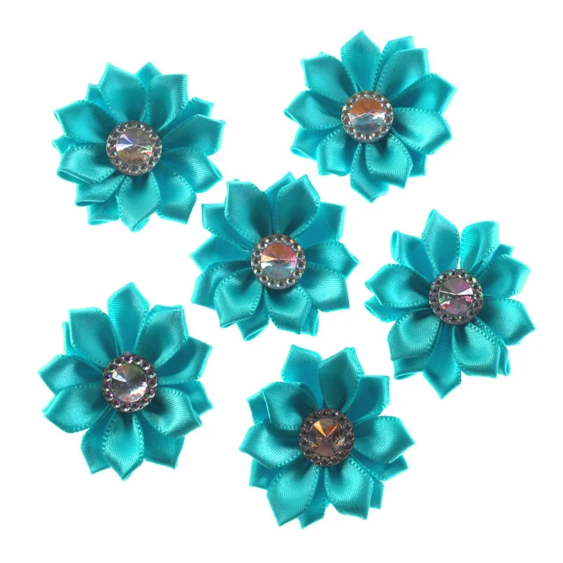 20 шт. размер 1 8 &quot Синяя атласная лента цветы для упаковки подарочное свадебное