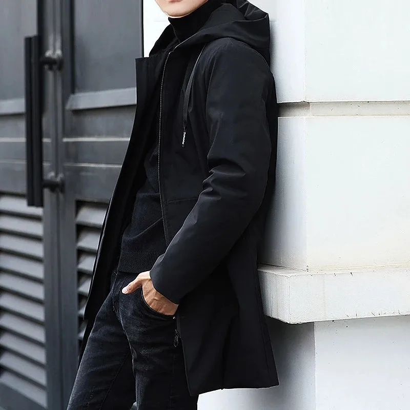 

Plus Size Men's Winter Warm Jacket Fleece Parka Coat 2022 New Black Hooded Windbreaker Outwear Fleec Jacket Long Parkas 8XL