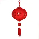 Китайский красный счастливый фонарь с Новым годом, подвесное праздничное украшение для дома