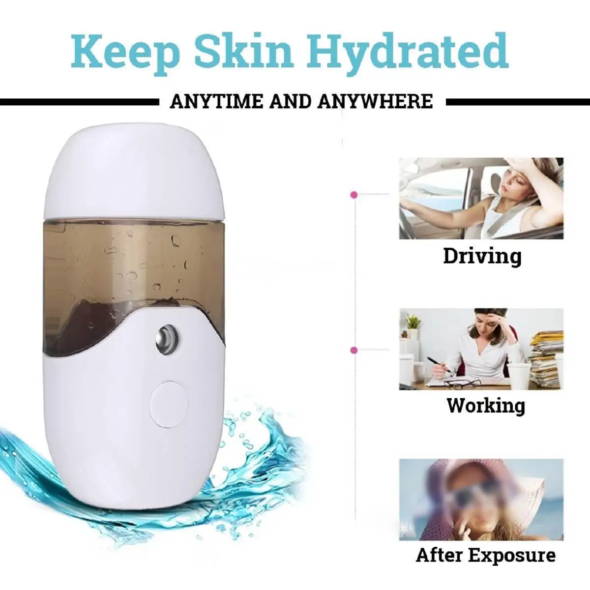 

USB Charging Facial Nano Sprayer Hydrating Face Skin Care Moisturizing Salon Eyelash Extension Liquid Air Fresheners Tool
