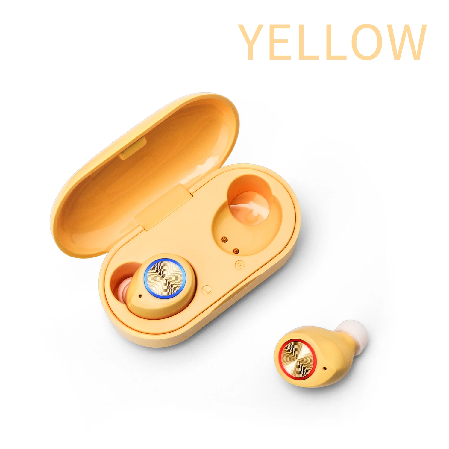 Yellow Wireless Headphones Bluetooth Earphone 5.0 Touch Bluetooth Headset TW60 TWS iPX5 Bluetooth Sports Earphones With mic - Цвет: Yellow