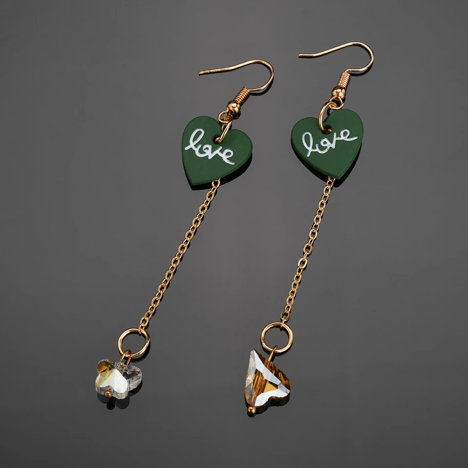 Милые висячие серьги в Корейском стиле красочные серьги-сердечки женские модные