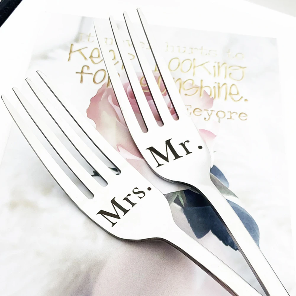 

Valentines Day Gift Anniversary For Boyfriend Girl Stainless Steel Fork Mr. Mrs. Present Best Gift For Wife Husband