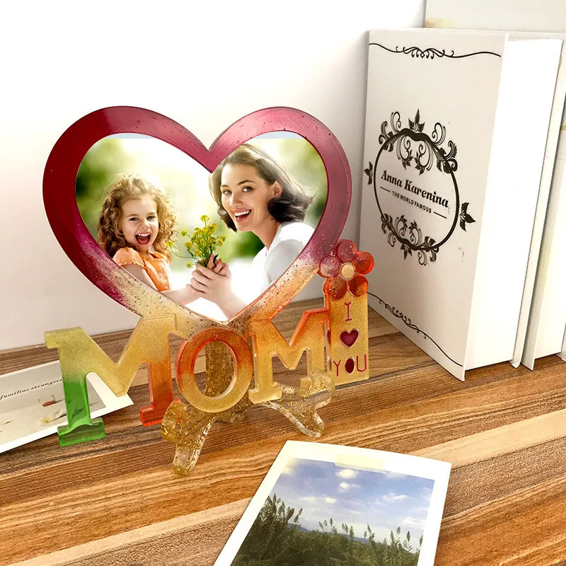 

Love Photo Frame Crystal Epoxy Resin Mold DIY Mother's Day MOM Love Photo Frame Decoration Silicone Mold