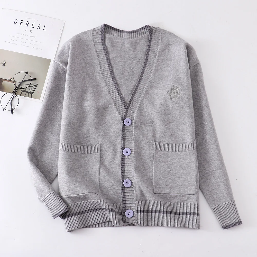 Japanese Jk Uniform Cardigan Loose Lazy Sweet Long Sleeve Sweater for Students School | Тематическая одежда и униформа