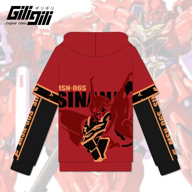 

Повседневные Плюшевые толстовки с Аниме GUNDAM Sinanju, модная толстовка с капюшоном, студенческое пальто для мужчин и женщин, повседневные топы д...