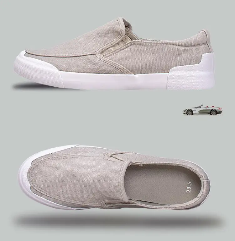 Модная мужская обувь летние дышащие слипоны Вулканизированная подошва