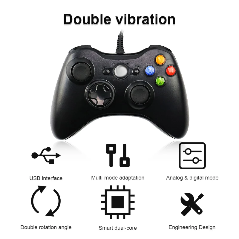 

USB Wired Gamepad for PC Xbox 360 Controller Gaming Dual Vibration Joystick for PC Controller Gamepads Joypad For Windows 7 8 10