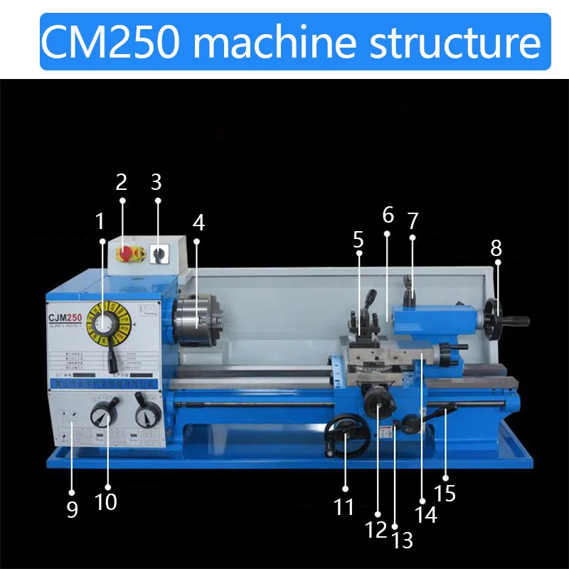CJM250 Настольный токарный станок обычный маленький промышленный домашний