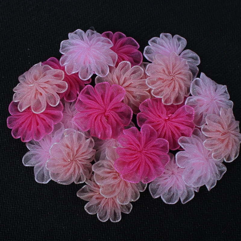 Lucia crafts 24 шт 22 мм органза бант девушки цветок Розочка лук головные уборы материал пошив одежды «сделай сам» Аксессуары B0905