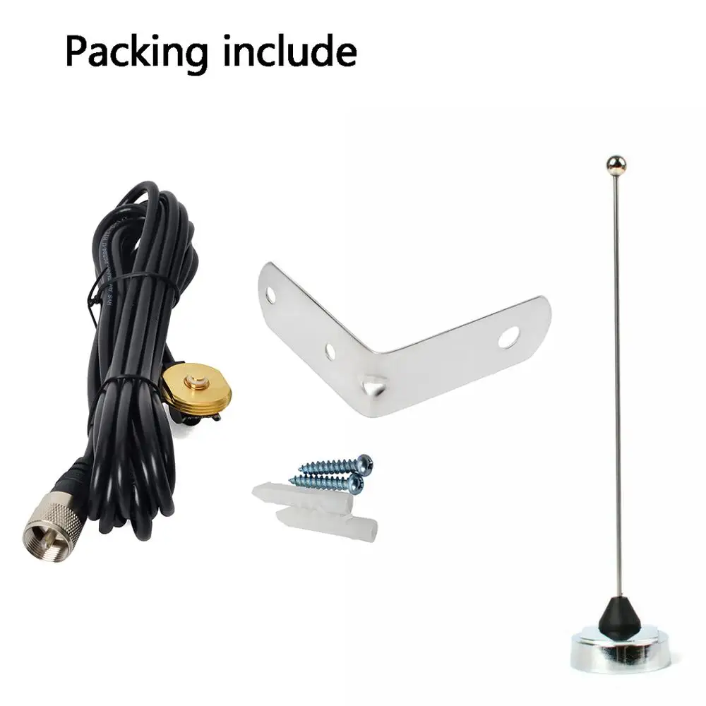 

UHF 400-470Mhz NMO Antenna with NMO Mount to UHF PL-259 Connector RG58 Cable and L Bracket for Yaesu Kenwood Icom Mobile Radio