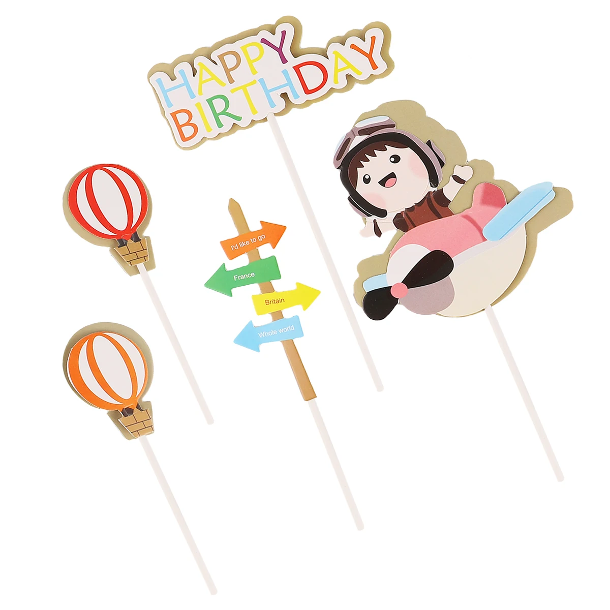 25 шт. воздушные шары самолеты топперы для торта декоративные изысканные бумажные