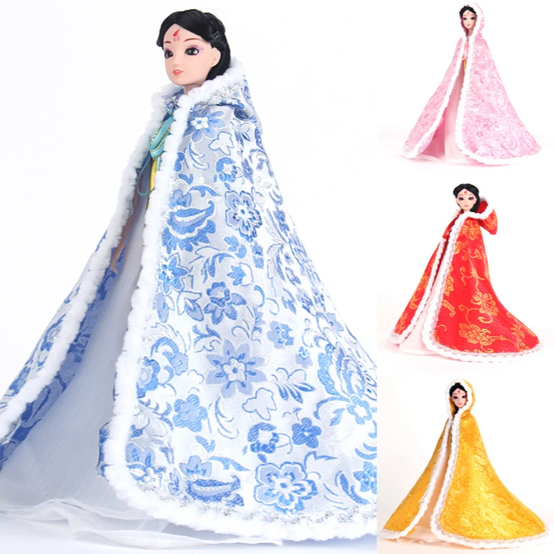 Doll Cloak Chinese Ancient Costume Cloak Doll Clothes Overcoat Mantle Clothing Outfit For 30cm 12 inch Doll Dress