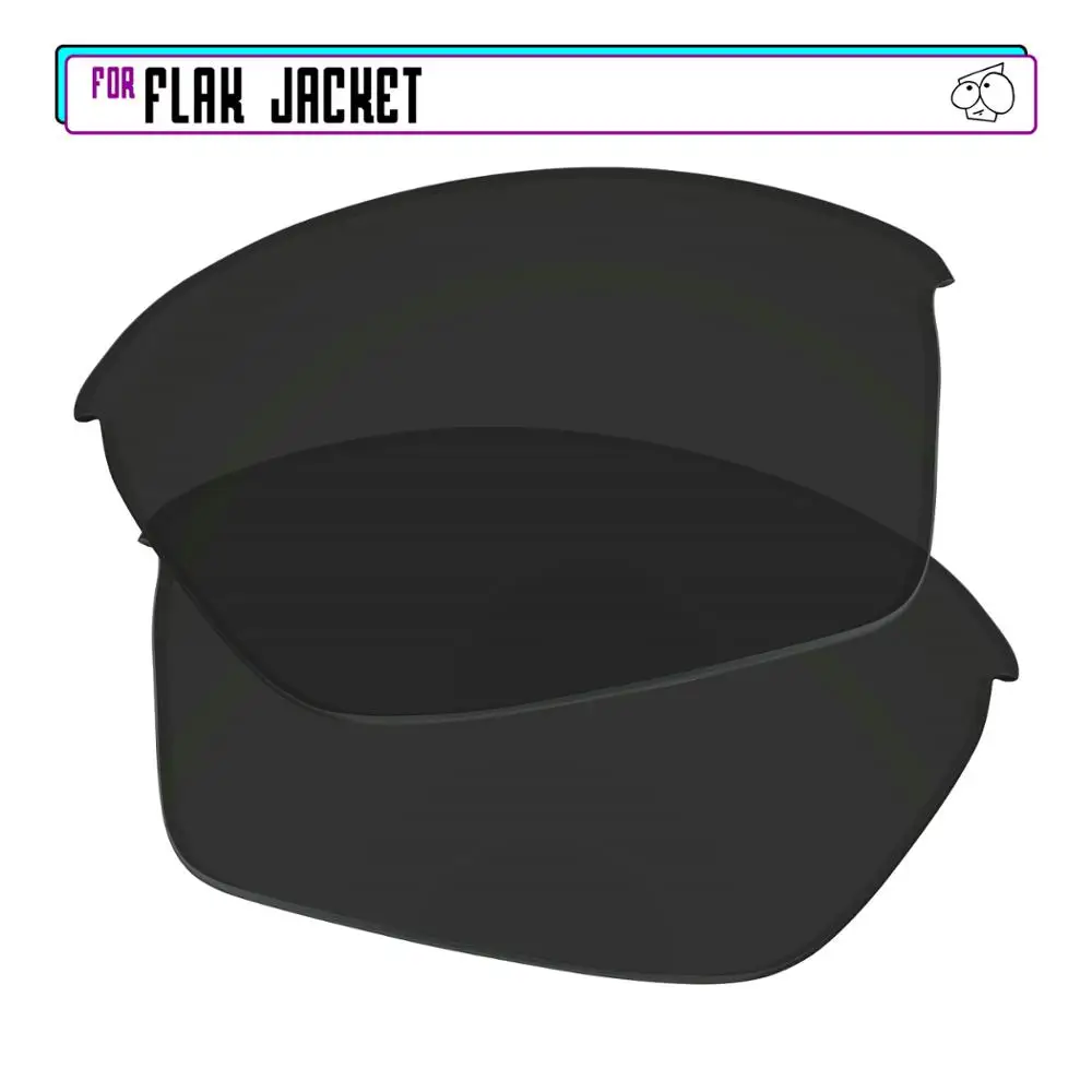 EZReplace  Replacement Lenses for - Oakley Flak Jacket Sunglasses - Black