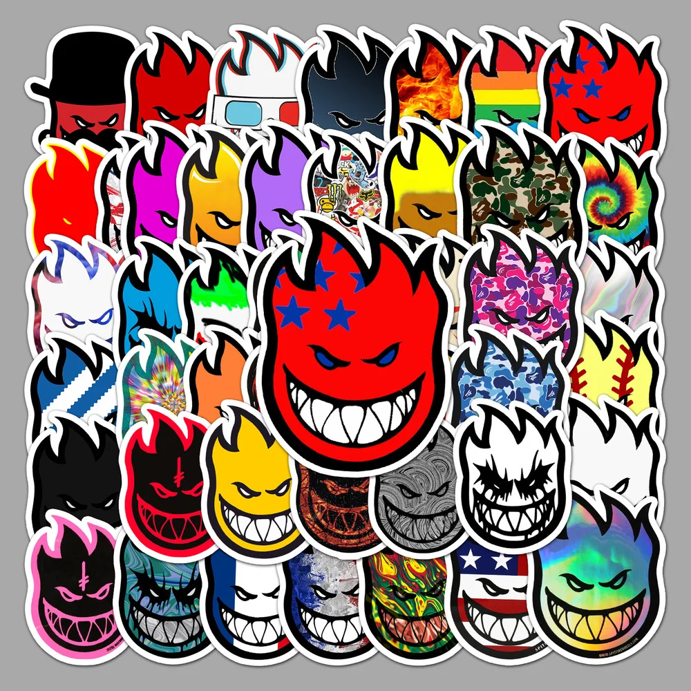 10/50Pcs/Pack Hot Funny Spitfire Style Stickers Laptop Guitar Motorcycle Luggage Skateboard Bicycle Waterproof Sticker Kids Toys