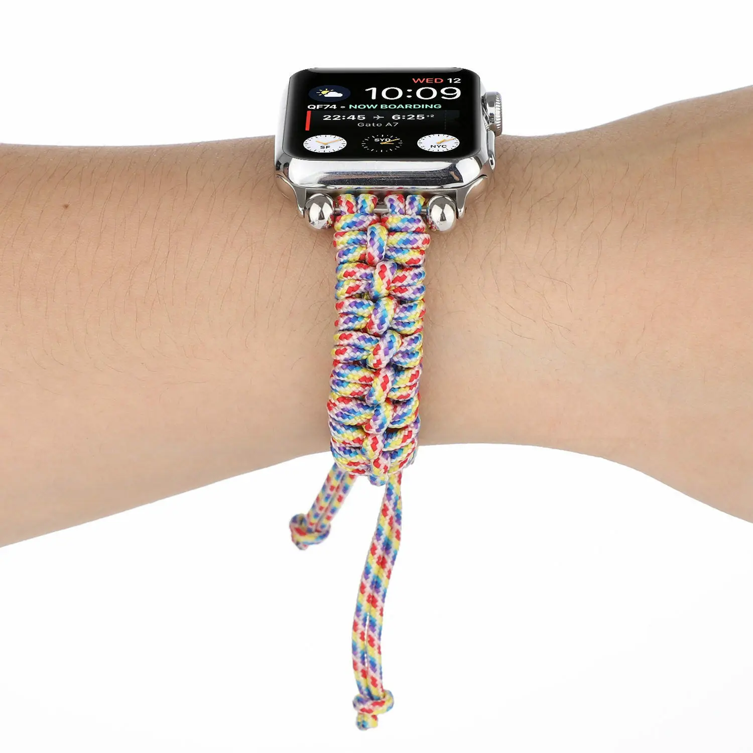 Нейлоновый Шнур для Apple Watch Series 5 4 3 2 1 Band 44 мм 40 iWatch 42 38 ручной работы цветной