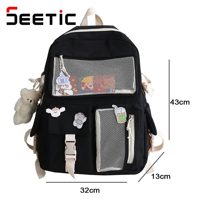 

Multi-Pocket Nylon Women Backpack kawaii backpack for school girls backpack High Capacity Waterproof Travel Bag Female